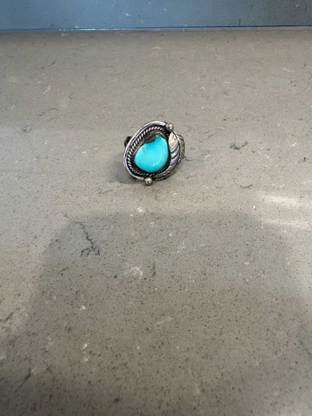 Sterling Silver Turquoise Teardrop Ring - Women Jewelry